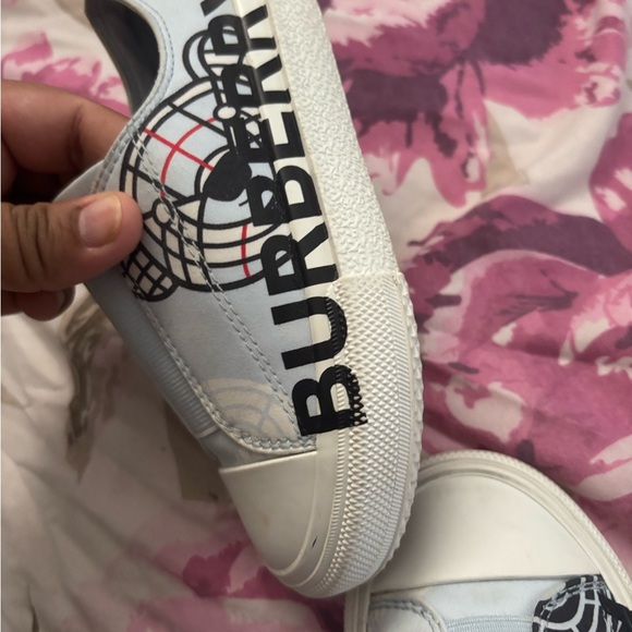 Burberry Light Blue Graphic Slip-On Shoes - Picture 4 of 5
